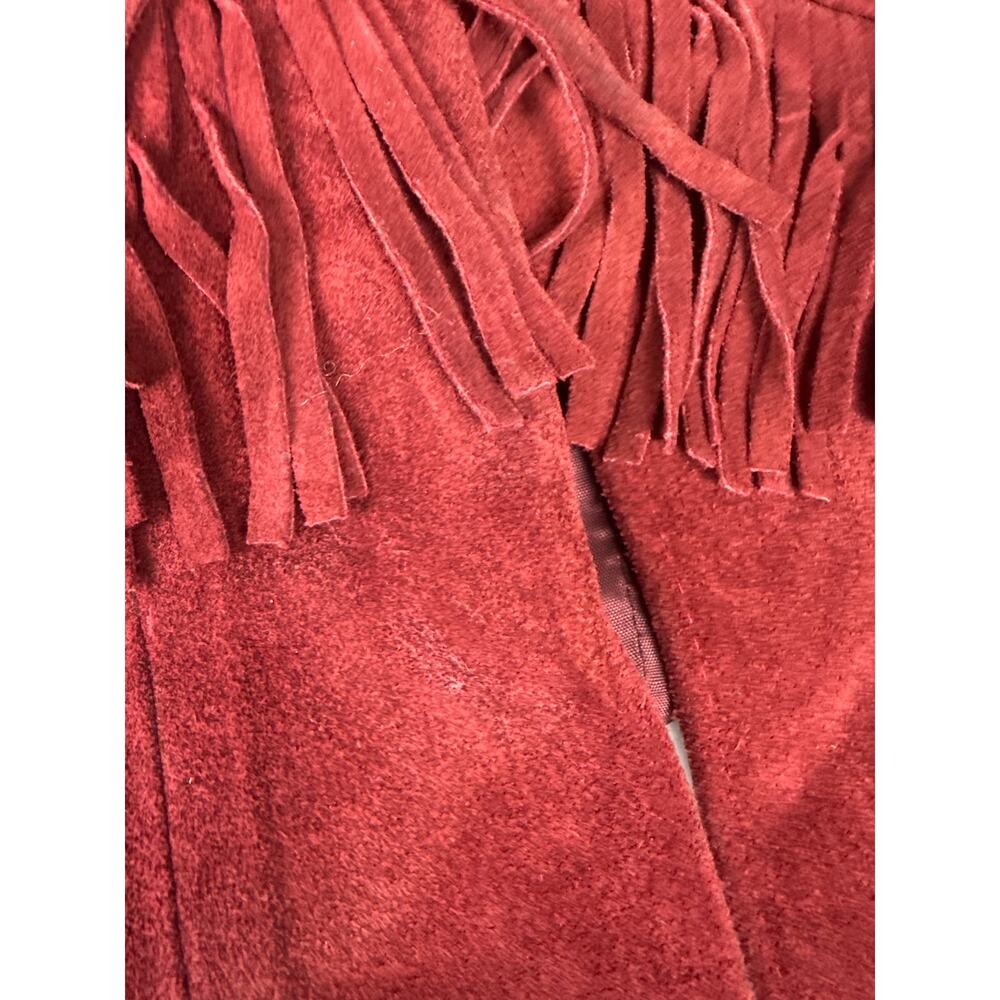 Vintage jordache suede fringe vest burgundy 
Size s - Picture 11 of 11